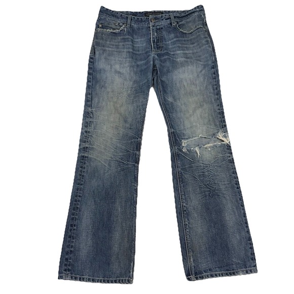 Affliction Other - Affliction Cooper Relaxed Bootcut Jeans Mens 36 Distressed Stone Blue Y2K Denim